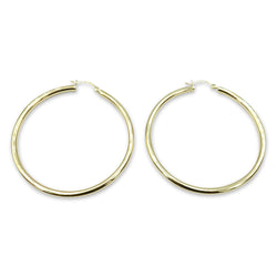 9ct Yellow Gold Hoop Earrings 50mm