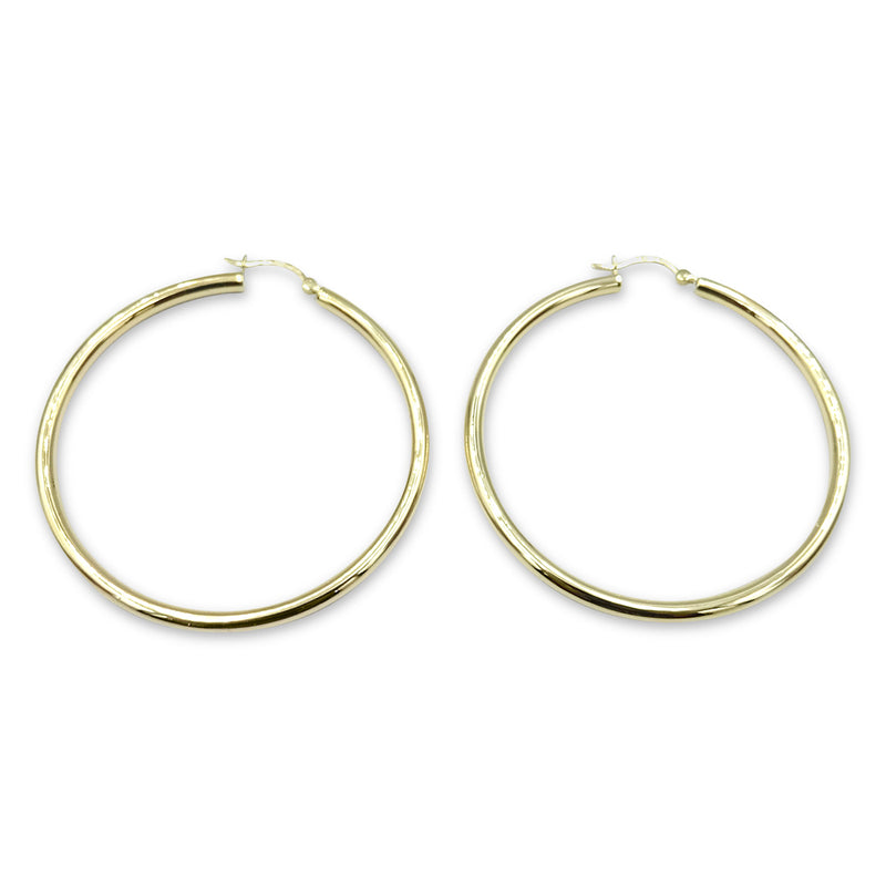 9ct Yellow Gold Hoop Earrings 50mm