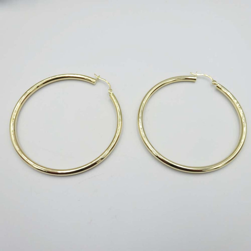 9ct Yellow Gold Hoop Earrings 50mm