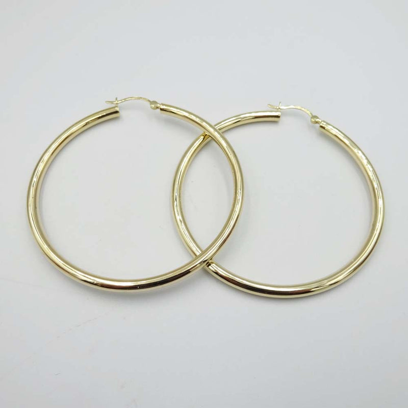 9ct Yellow Gold Hoop Earrings 50mm