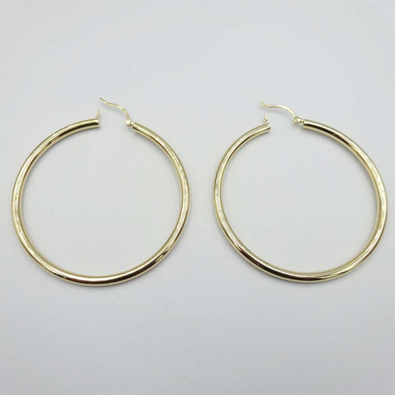 9ct Yellow Gold Hoop Earrings 50mm