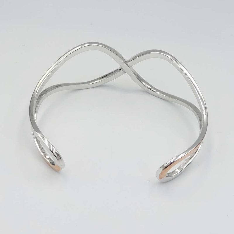Sterling Silver Crossover Open Back Bangle