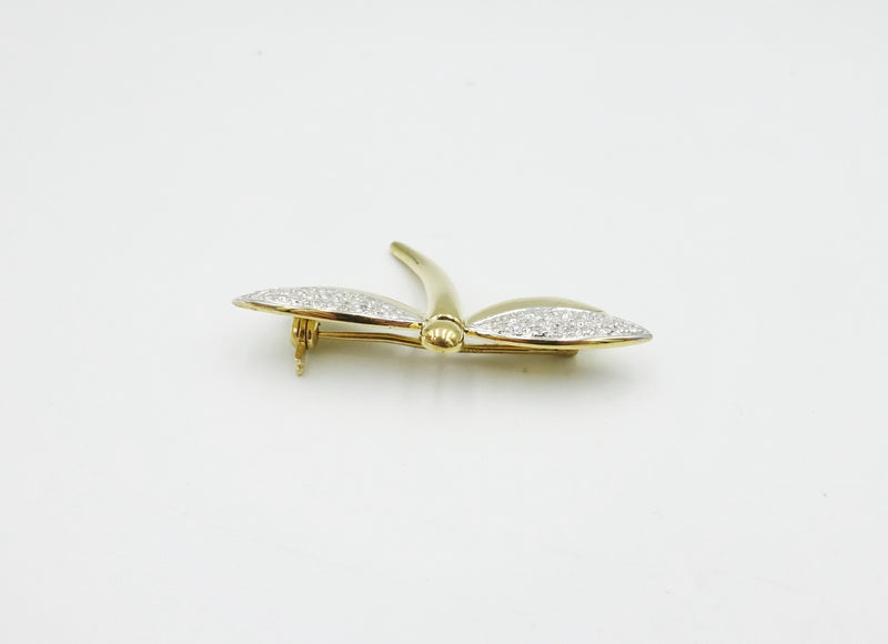 9ct Gold Diamond Set Dragonfly Brooch