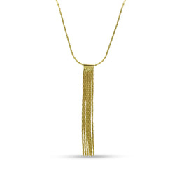 9ct Yellow Gold Fringe Pendant & Fine Chain 16"