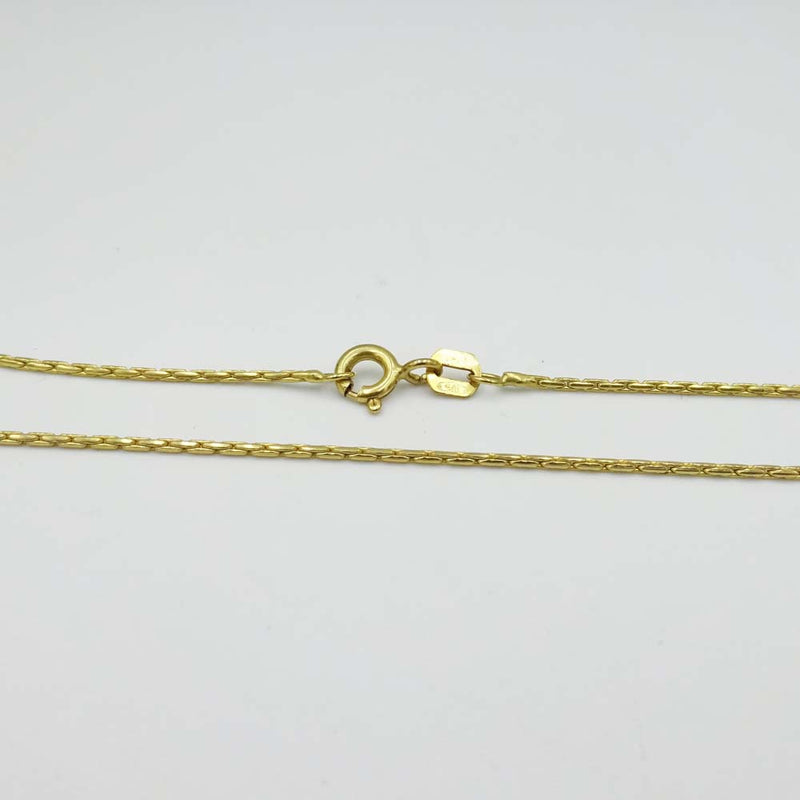 9ct Yellow Gold Fringe Pendant & Fine Chain 16"