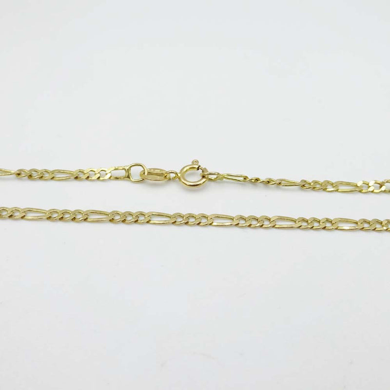 9ct Yellow Gold Fine Figaro Chain Necklace 16"