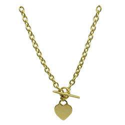 9ct Yellow Gold 375 Hall Marked Solid T Bar Heart Charm Chain 36.7g 16inch - Richard Miles Jewellers
