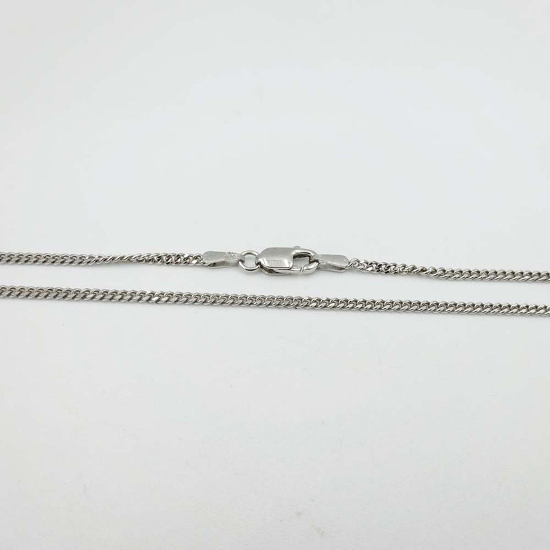 9ct White Gold Curb Chain Necklace 18" and Diamond Heart Pendant