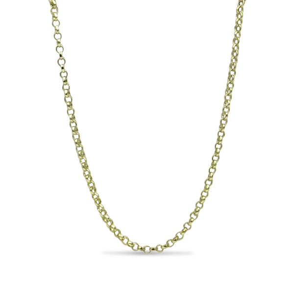 9ct Yellow Gold Fine Belcher Chain Necklace 18"