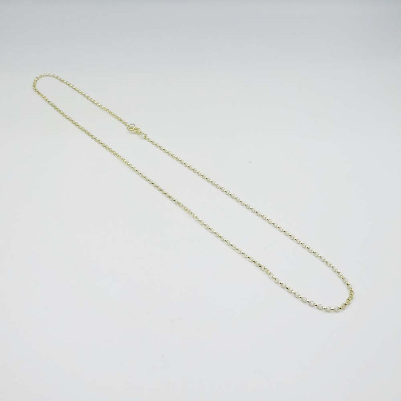 9ct Yellow Gold Fine Belcher Chain Necklace 18"