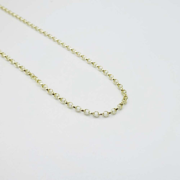 9ct Yellow Gold Fine Belcher Chain Necklace 18"