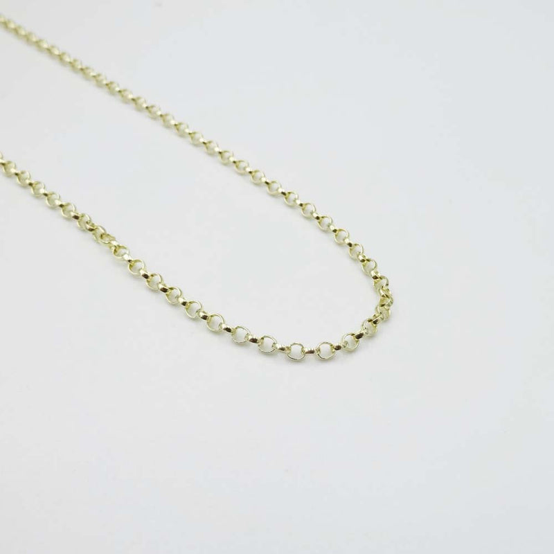 9ct Yellow Gold Fine Belcher Chain Necklace 18"