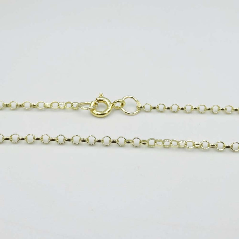 9ct Yellow Gold Fine Belcher Chain Necklace 18"