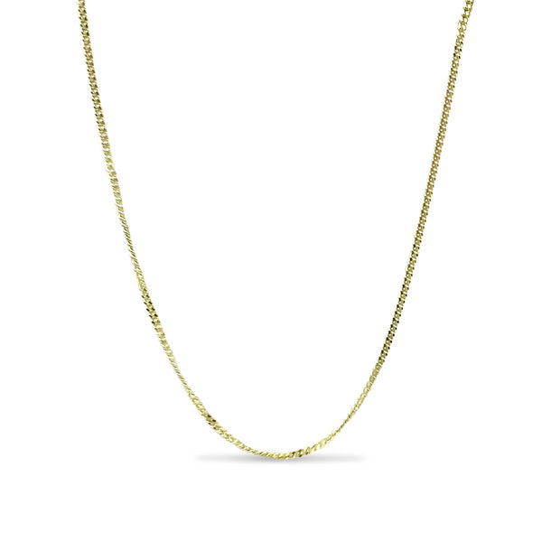9ct Yellow Gold Fine Curb Chain Necklace 20"