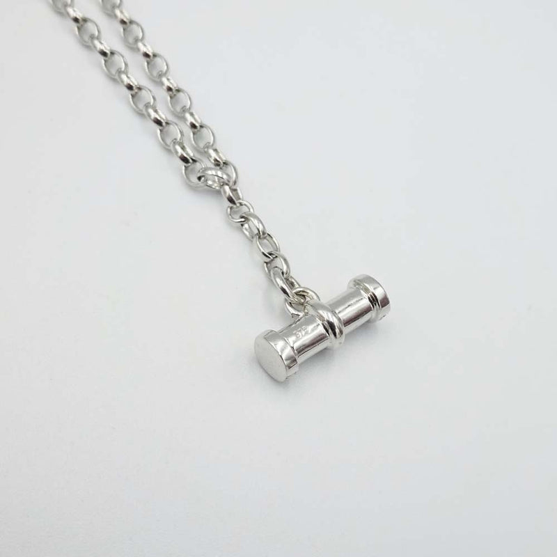 Sterling Silver Personalised Hearts T-Bar Necklace | Necklace
