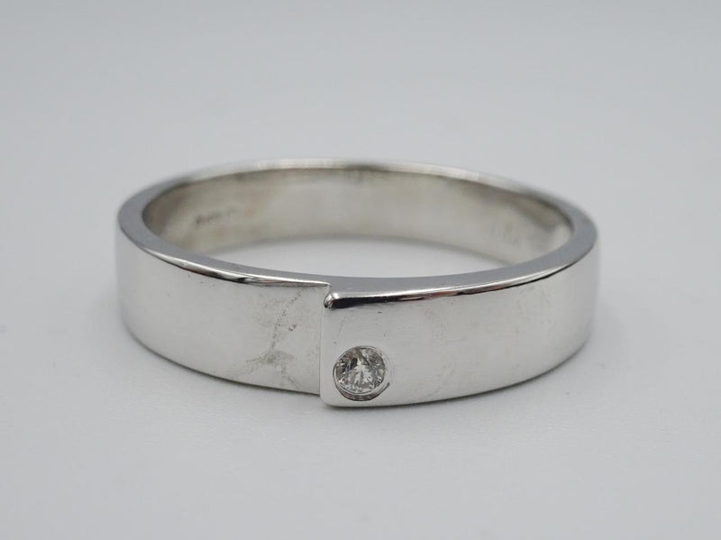 18ct White Gold Diamond Matching Overlap Wedding Ring Band .04ct Size U 5.3g - Richard Miles Jewellers