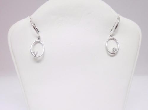 9ct White Gold Diamond Loop Earrings - Richard Miles Jewellers