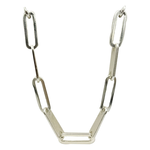 Sterling Silver 925 Stamped Flat Open Plate Chain 16inch 25g 6mm - Richard Miles Jewellers
