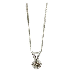 9ct White Gold 0.40ct Diamond Pendant Fine Curb Necklace - Richard Miles Jewellers