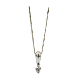 9ct White Gold 0.15ct Diamond Pendant Fine Curb Necklace 17inch 13.2mm 1.9g - Richard Miles Jewellers