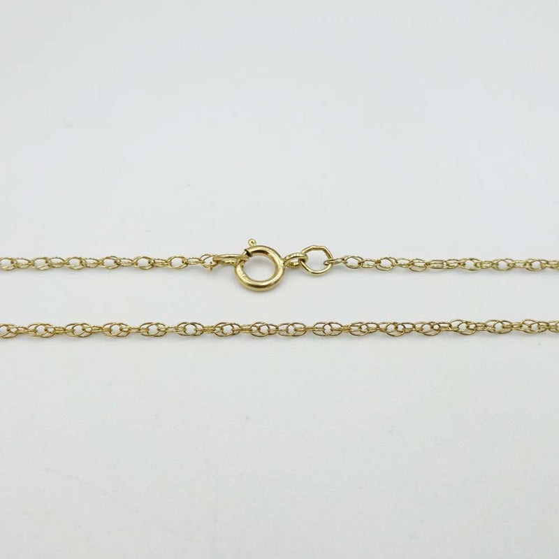 9ct Yellow Gold Cubic Zirconia Hearts Pendant & Fine Chain 18"