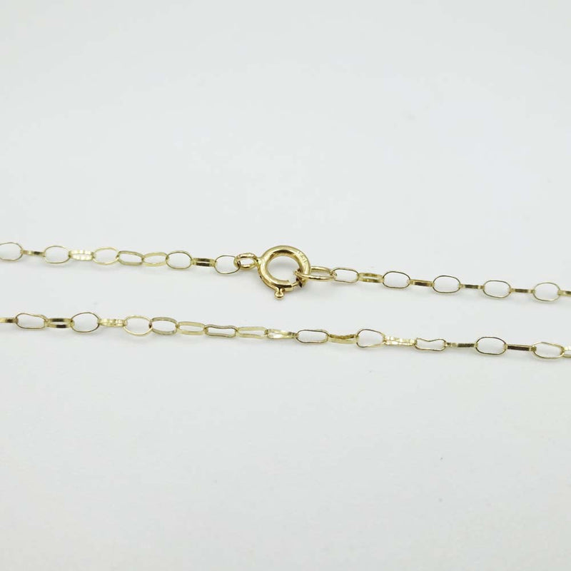 9ct Yellow Gold Half Claddagh Pendant & Fine Chain 18"