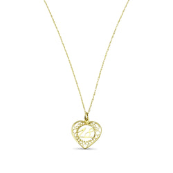 9ct Yellow Gold Chain with '18' Heart Pendant Chain Necklace 18"