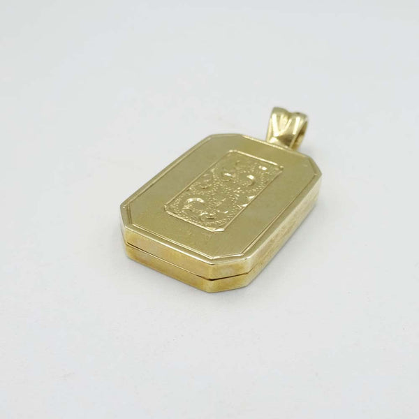 Premium 9ct Yellow Gold Rectangle Floral Pattern Locket