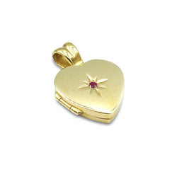 Premium 9ct Yellow Gold and Ruby Heart Locket
