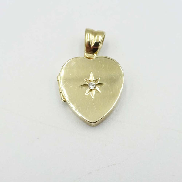 Premium 9ct Yellow Gold and Diamond Heart Locket