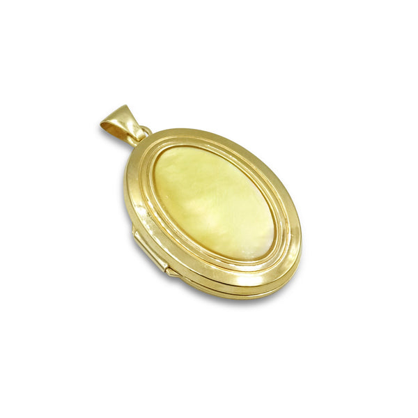 9ct Yellow Gold Oval Mother of Pearl Locket
