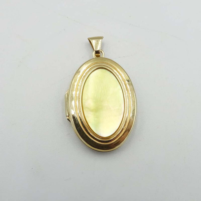 9ct Yellow Gold Oval Mother of Pearl Locket