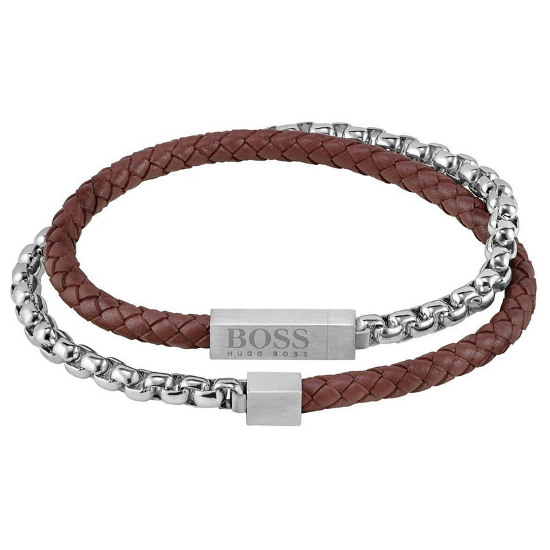 BOSS Blended Mens Wrap Bracelet 1580149M