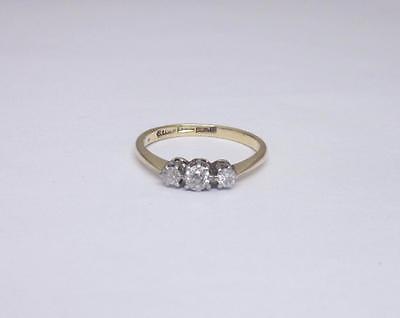 18ct Ladies Elegant Yellow Gold Diamond 0.20ct Trilogy Ring Size L 1/2 - Richard Miles Jewellers