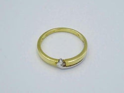 9ct Gold Two Colour Gold Ladies Fancy Diamond 0.02ct Set Ring Size M - Richard Miles Jewellers