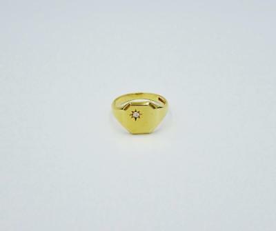 9ct Yellow Gold High Quality 0.05ct Diamond Signet Men's Ring V 6g 13.7mm 12.8mm - Richard Miles Jewellers