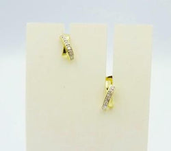 Elements Gold 9ct Yellow Gold Sophisticated Diamond 'Kiss' Stud Earrings 9.5mm - Richard Miles Jewellers