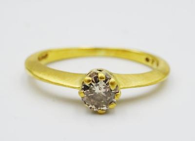 18ct Yellow Gold Single 0.20ct SI1 H Diamond Stone Engagement Ring 2.4g I 1/2 - Richard Miles Jewellers