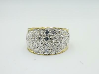 9ct Yellow Gold Sparkly Wide Pave Set CZ Cluster Ring P 1/2 5.6g 12mm RRP £230 - Richard Miles Jewellers