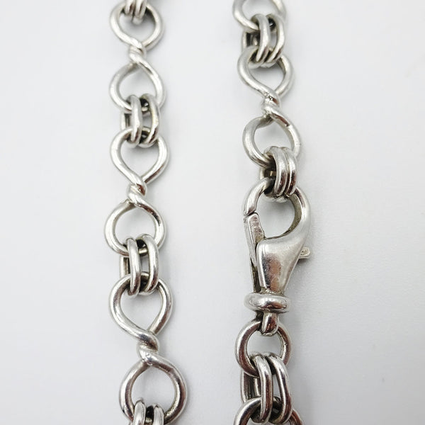 9ct White Gold Figure 8 Double Link Ladies Bracelet 14.8g 7.2inch - Richard Miles Jewellers