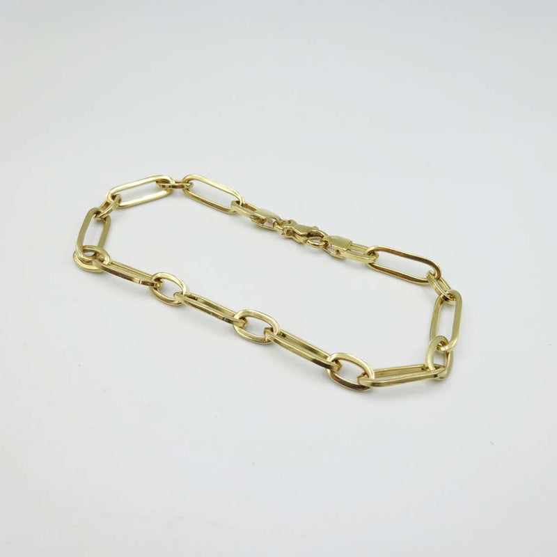 9ct Yellow Gold Wide Chain Link Bracelet