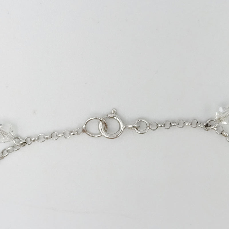 14ct White Gold Fresh Water Pearl & Crystal Unique Ladies Bracelet 7.5inch - Richard Miles Jewellers
