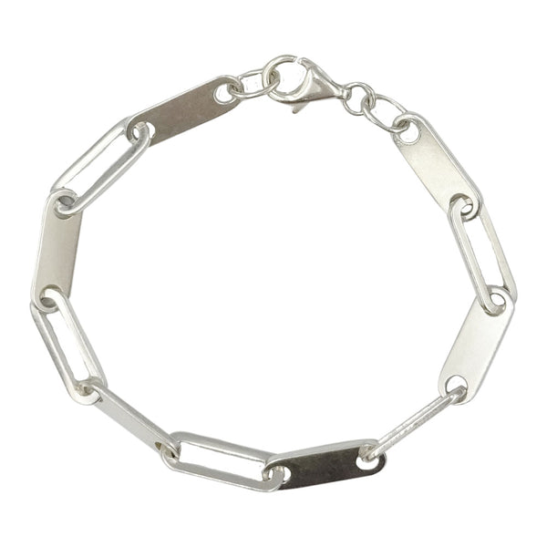 Sterling Silver 925 Stamped Flat Open Plate Bracelet 11.5g 7.5inch - Richard Miles Jewellers