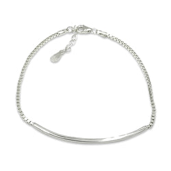 Sterling Silver Curved Bar Bracelet 9"