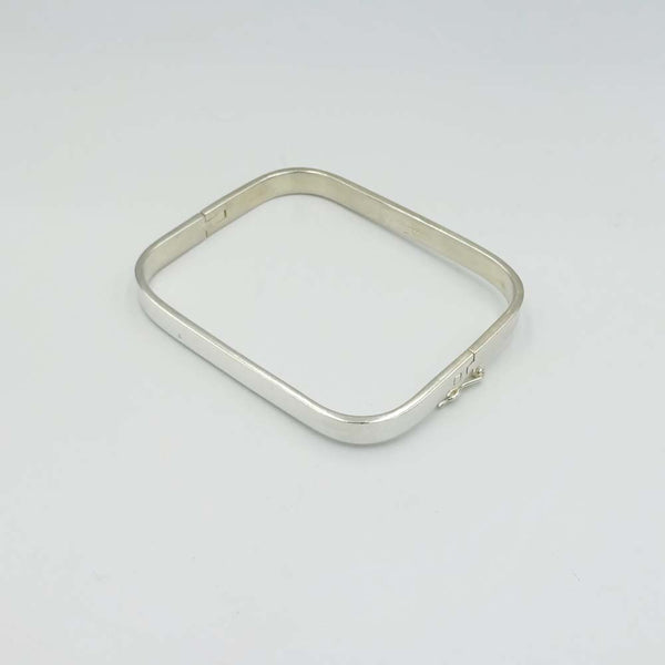 Sterling Silver Rectangle Hinged Bangle