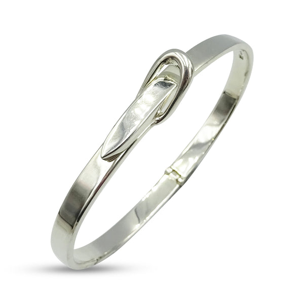 Sterling Silver Hinged Buckle Bangle