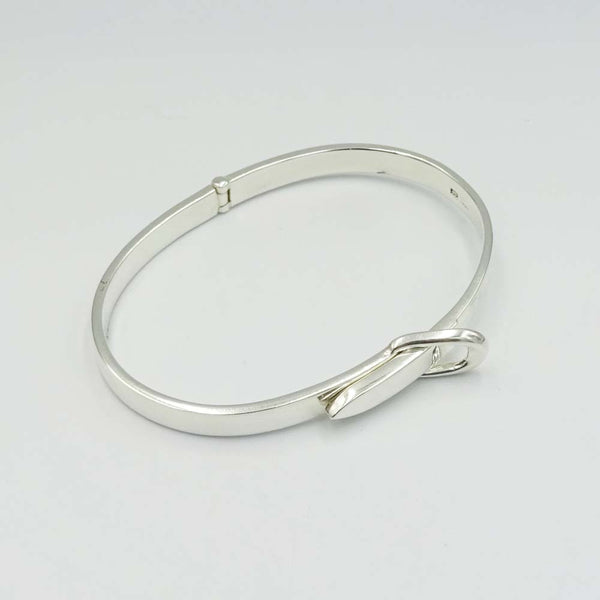 Sterling Silver Hinged Buckle Bangle