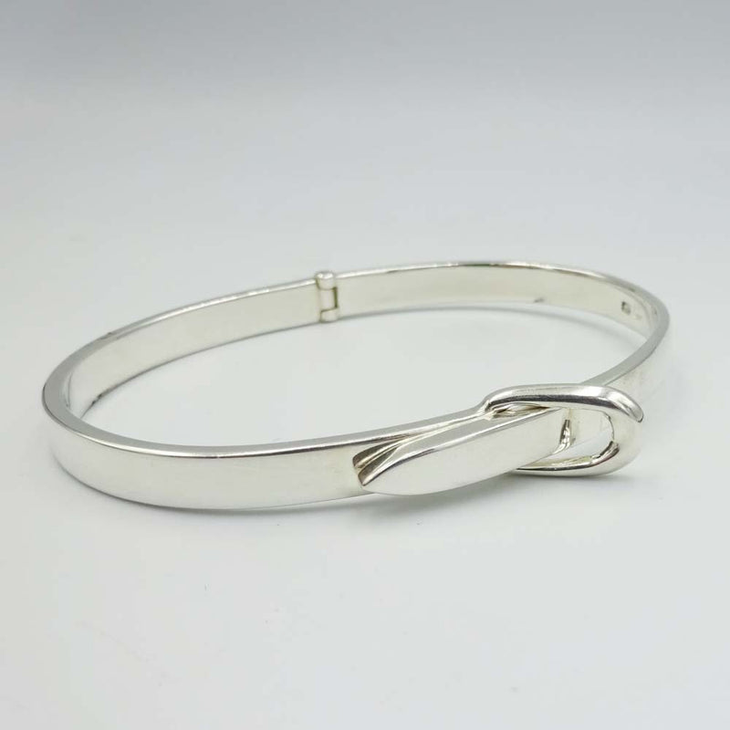 Sterling Silver Hinged Buckle Bangle
