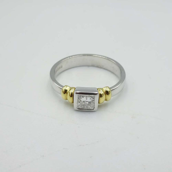 18ct White Gold Princess Cut Diamond Ring 0.33ct