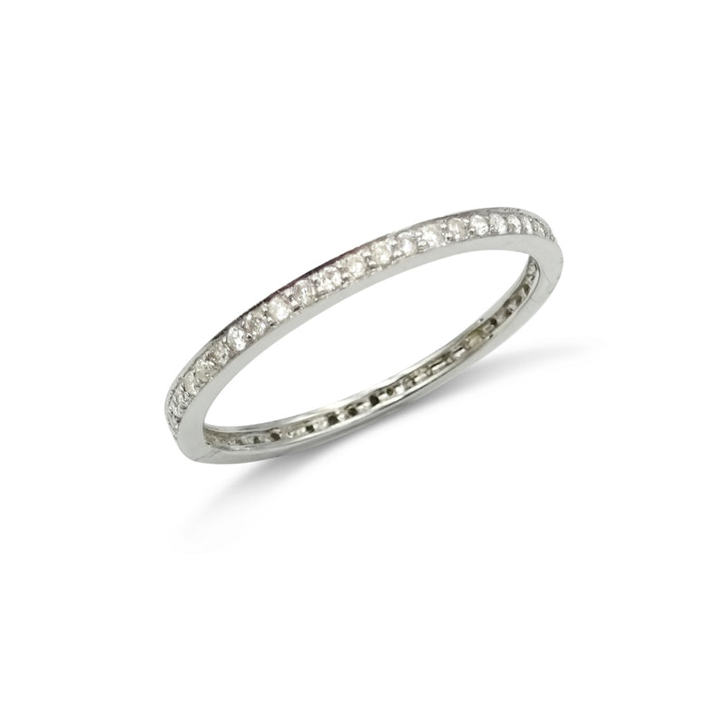 18ct White Gold Diamond Full Eternity Ring Size N 1/2